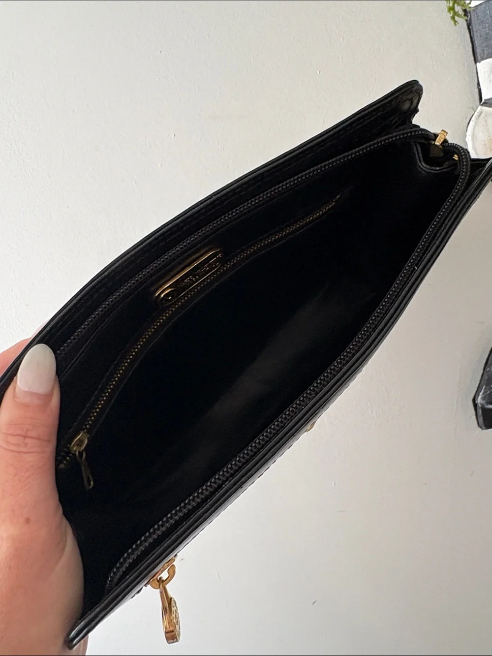 Authentic Valentino Black Embossed Clutch